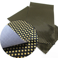 Black with Gold Polka Dots